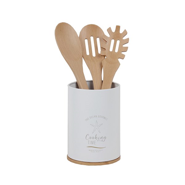 PORTA UTENSILI CON POSATE DA CUCINA