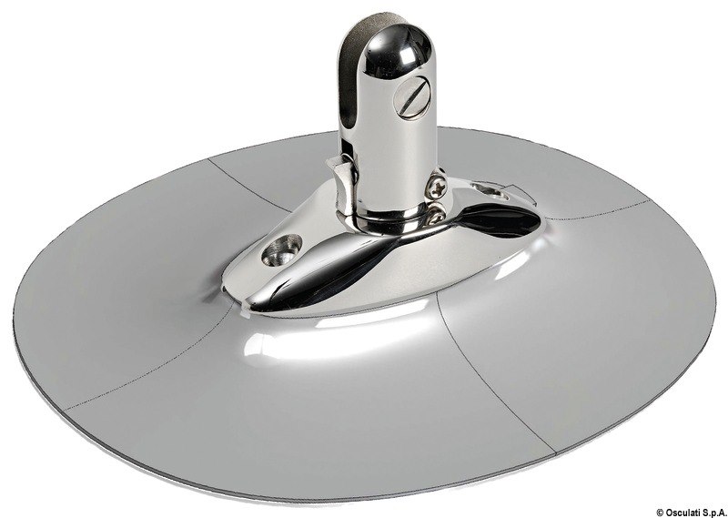 Basetta in acciaio inox per tendalini con supporto in EPDM per gommoni