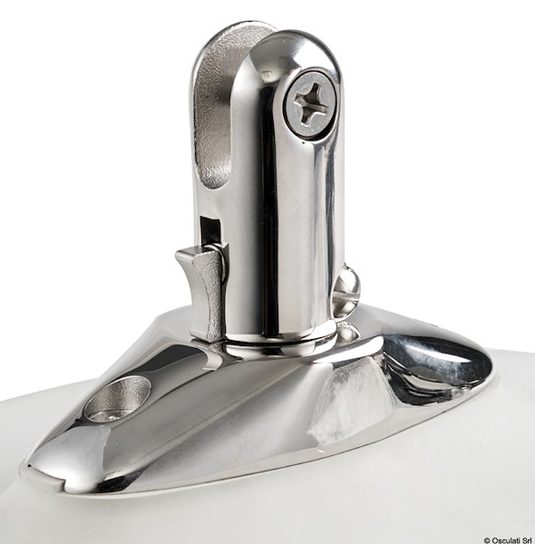 Basetta in acciaio inox per tendalini con supporto in EPDM per gommoni