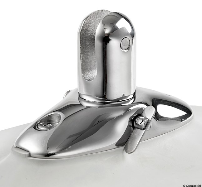 Basetta in acciaio inox per tendalini con supporto in EPDM per gommoni