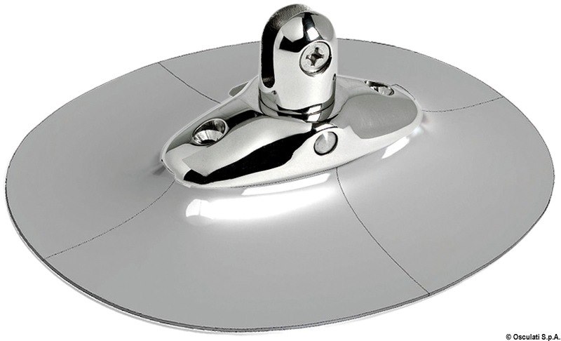 Basetta in acciaio inox per tendalini con supporto in EPDM per gommoni