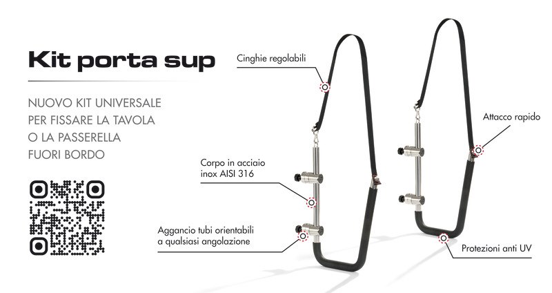 Kit porta SUP o porta passerella in acciaio inox