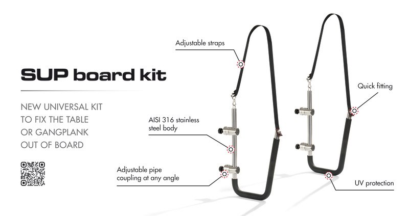 Kit porta SUP o porta passerella in acciaio inox