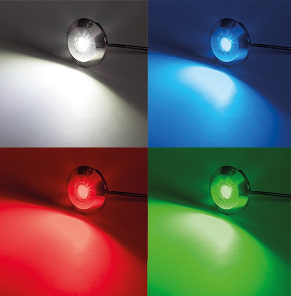 Luci subacquee per plancette, specchi di poppa e carene