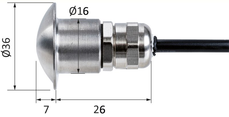 Luci di cortesia LED ultracompatto con look minimalista - verso il basso