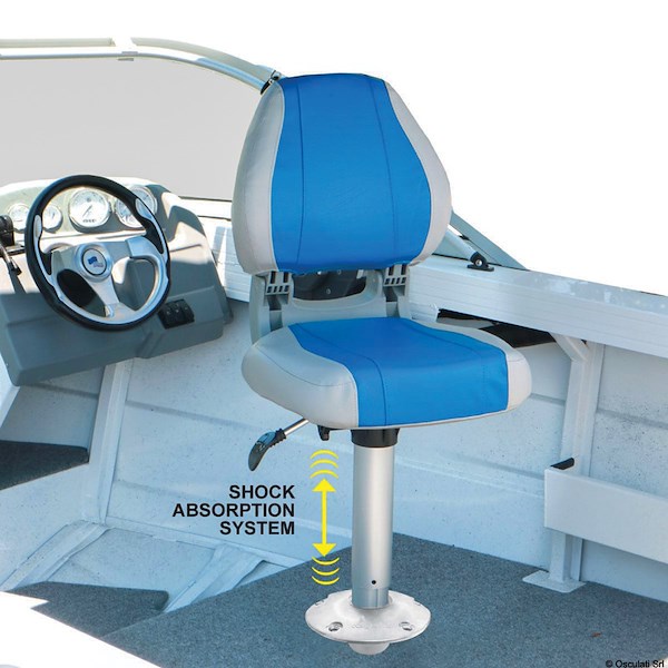 Supporto sedile Waverider con ammortizzatore, testa girevole e base in alluminio ad incasso