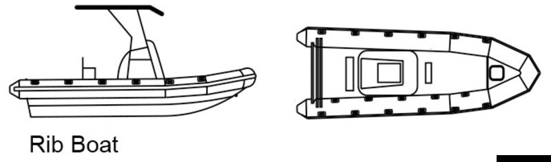 Telone sartoriale per gommoni con T-Top e guida centrale