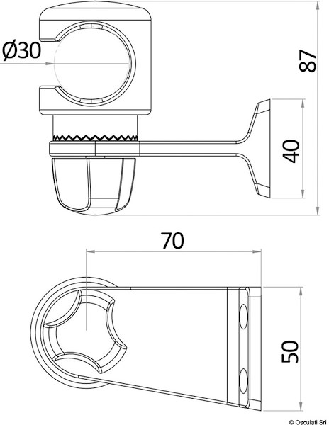 Staffa a parete per docce in acciaio inox