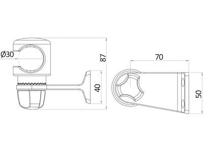 Staffa a parete per docce in acciaio inox