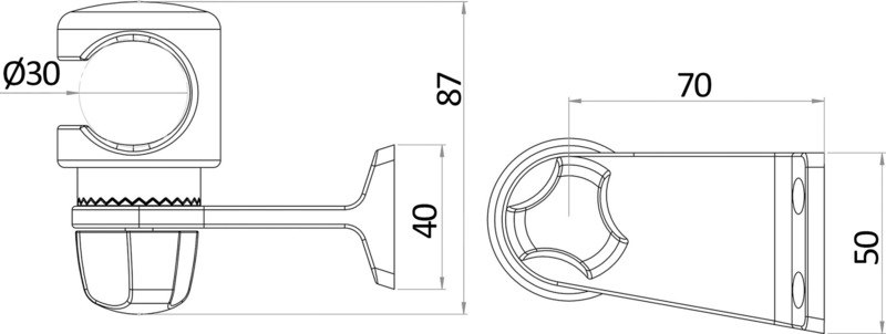 Staffa a parete per docce in acciaio inox