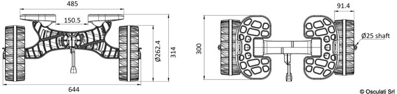 Carrello C-TUG con ruote Kiwi RAILBLAZA