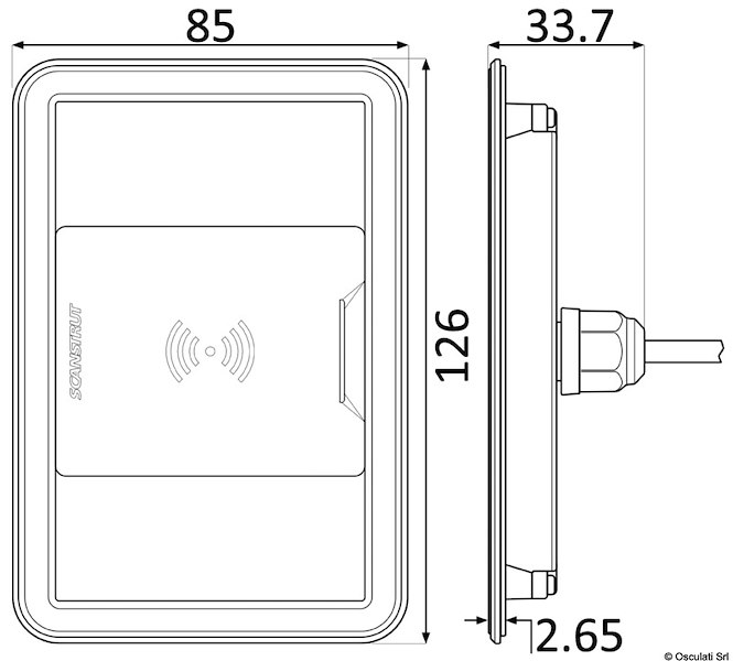 Caricabatterie wireless stagno ROKK - 3 Coil 15W