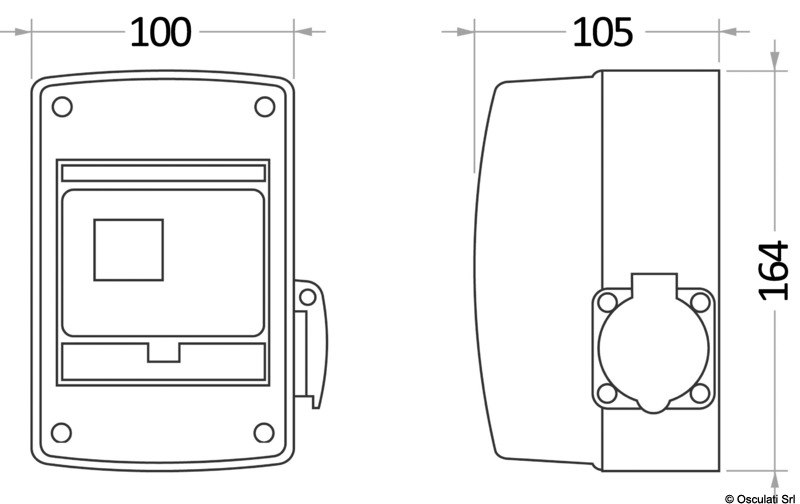 Quadro elettrico 16 A con presa shuko 
