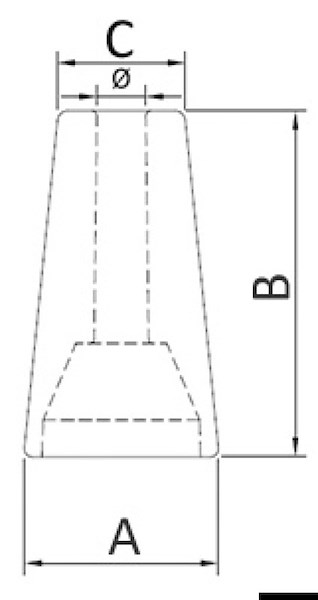 Rullo laterale conico plastica 77,26x126 mm foro 21 mm 