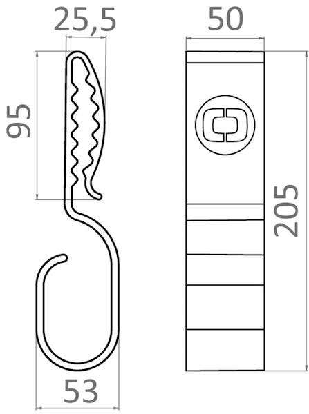 Reggicavi Cable Hook con strap 