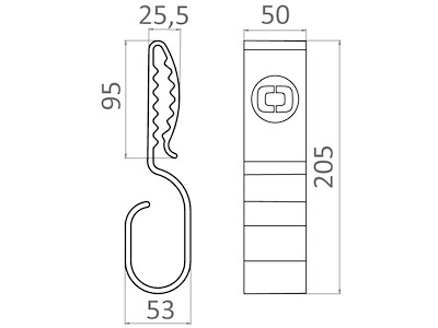 Reggicavi Cable Hook con strap 