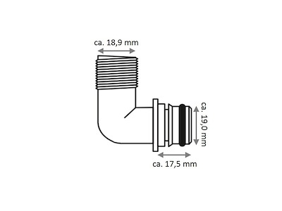 KIT RACC. 1/2' QEST 90° 2PZ