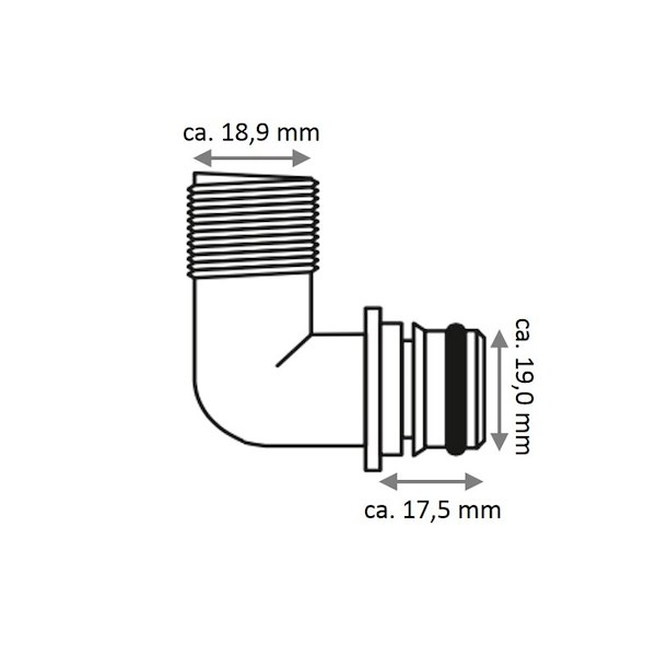 KIT RACC. 1/2' QEST 90° 2PZ