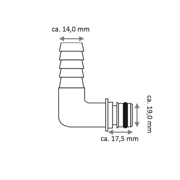 KIT RACC. 1/2' 90° 2PZ