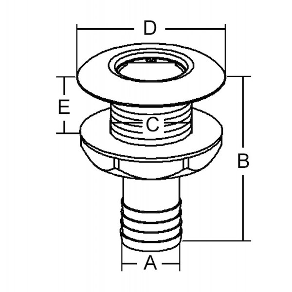 SCARICO A MARE DRITTO IN PVC-INOX
