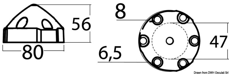 Anodo a cono in zinco compatibile con eliche Max-Prop