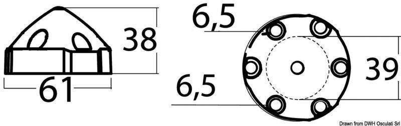 Anodo a cono in zinco compatibile con eliche Max-Prop