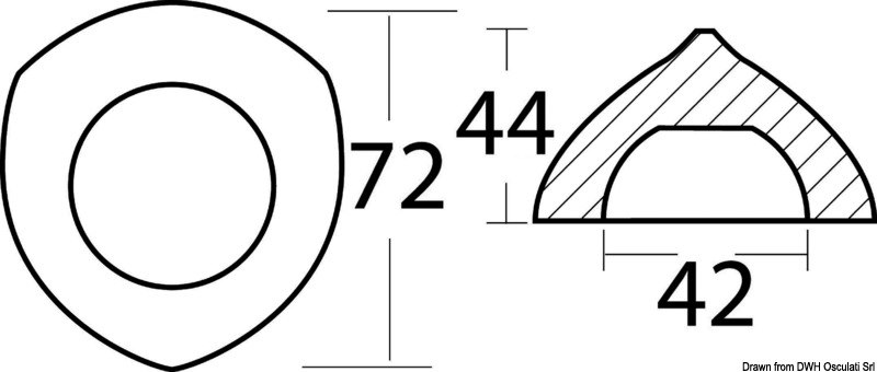 Anodo a cono in zinco compatibile con eliche Max-Prop