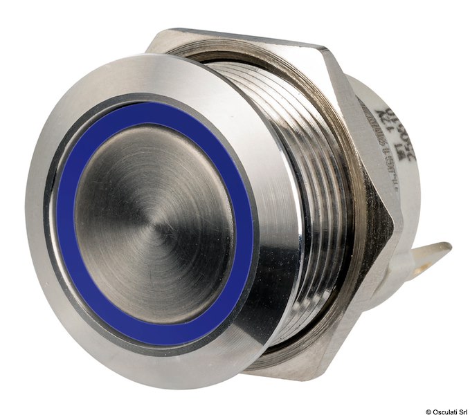 Interruttori Pushpull a basso profilo in acciaio inox 12/24V 20 A