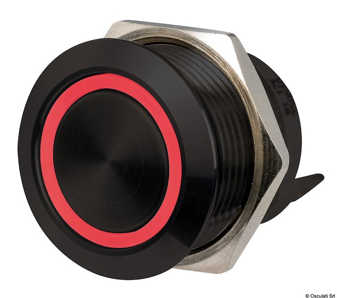 Interruttori FLAT neri in acciaio inox 1224V LED RBW