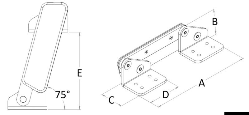 Coppia di cerniere con cover per sedile con sistema Flip Up 