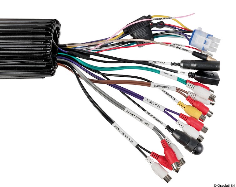 Radio da cruscotto con schermo TFT, antenna DAB, collegabile a telecamera