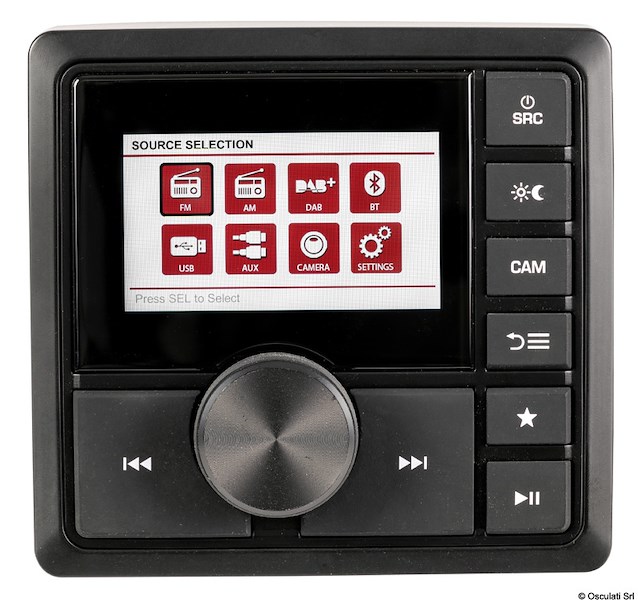 Radio da cruscotto con schermo TFT, antenna DAB, collegabile a telecamera