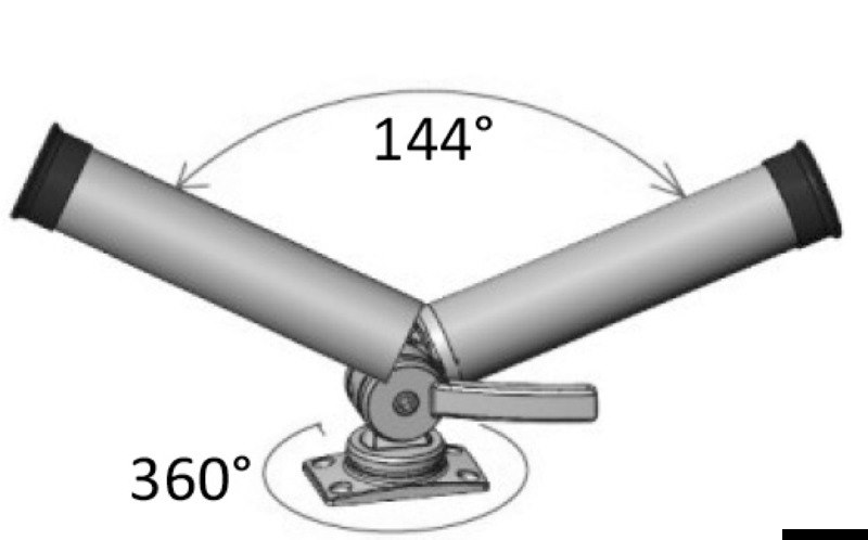 Portacanne orientabile in acciaio inox 316