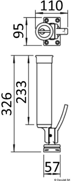 Portacanne orientabile in acciaio inox 316