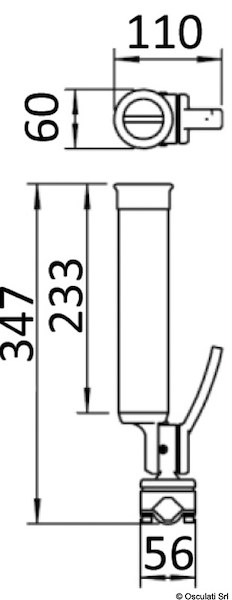 Portacanne orientabile in acciaio inox 316
