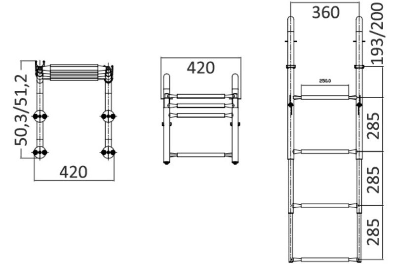 Scalette telescopiche da plancetta con maniglie