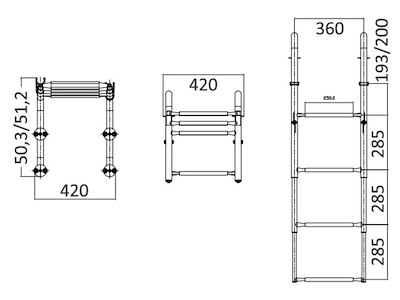 Scalette telescopiche da plancetta con maniglie