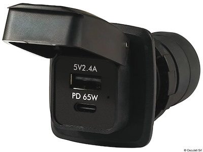 Presa stagna USB-A + USB+C PD 65W 