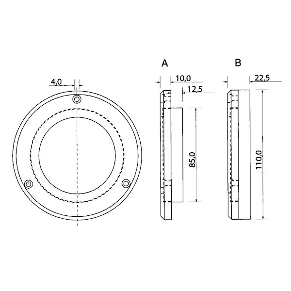 FARETTO SUBACQUEO A LED BLU