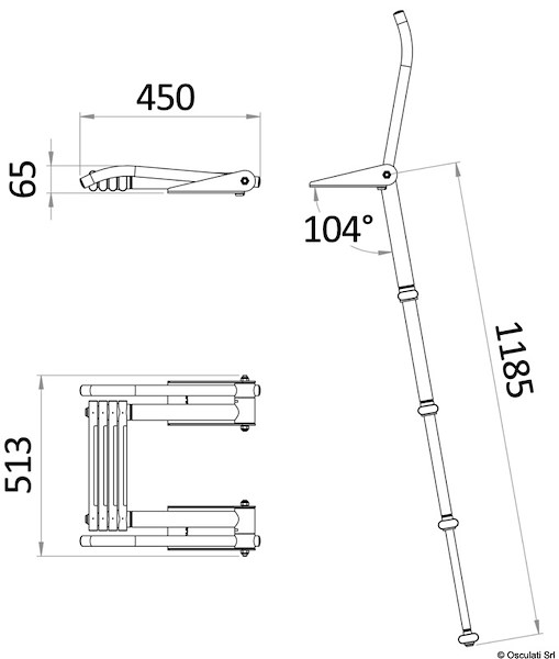 Scalette telescopiche Java con gradini in teak