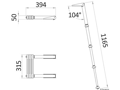 Scalette telescopiche Java con gradini in teak