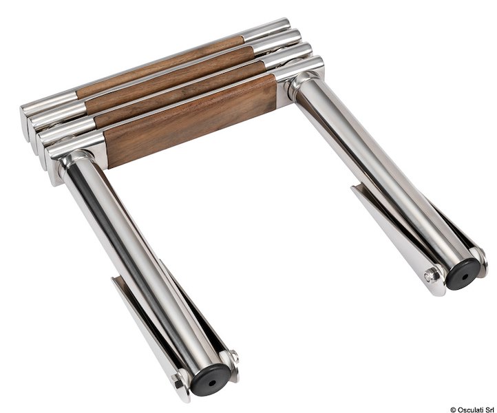 Scalette telescopiche Java con gradini in teak