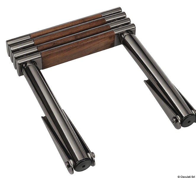 Scalette telescopiche Java con gradini in teak