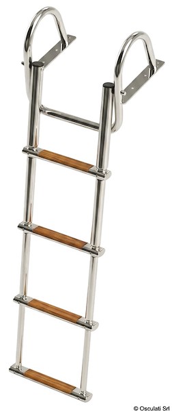 Scalette telescopiche Java con gradini in teak