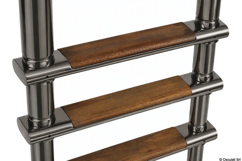 Scalette telescopiche Java con gradini in teak