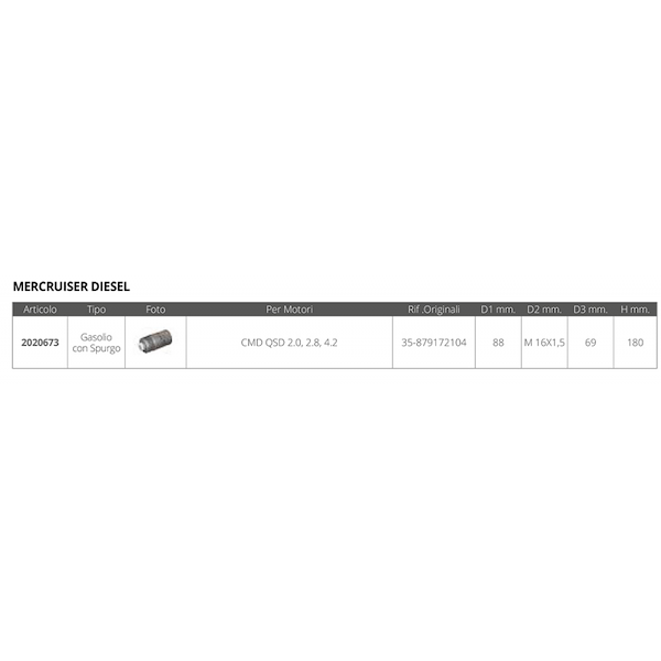 FILTRO GAS.MERCRUISER 35-879172104