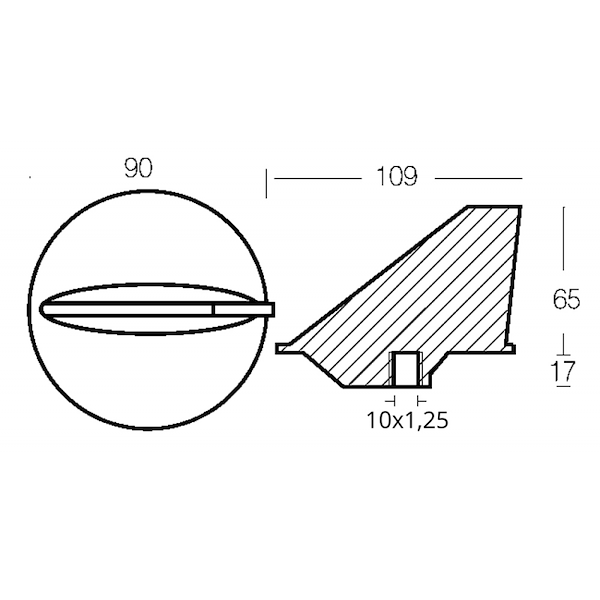 PINNA CORTA PER MOTORI FUORIBORDO 35HP