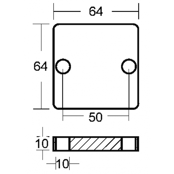 PLACCA  MM. 64X64X10