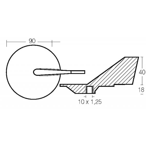 PINNA  PER YAMAHA 40/90 HP