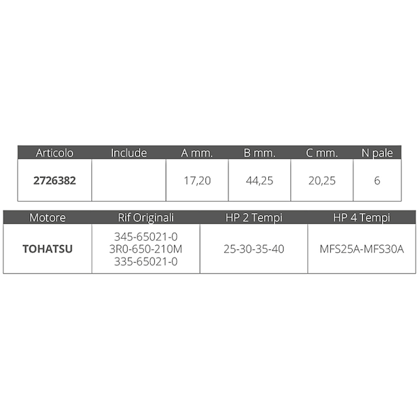 GIRANTE TOHATSU 2T 25-30 HP